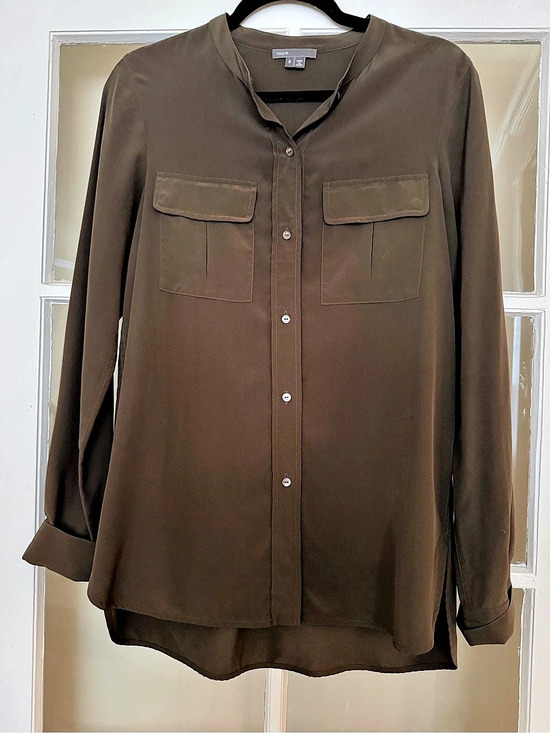 Vince Tops - Vince Long Sleeve Button Down Blouse Olive Green Size 6